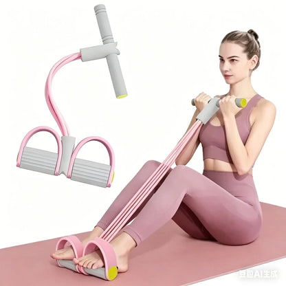 Home Gym Arm & Waist Training Pedal Band – Eco-Friendly Natural Latex Yoga Stretching Band with Adjustable Resistance