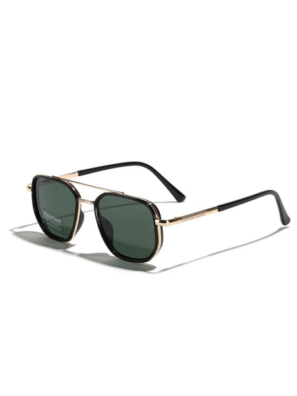Summer 2025 Simple Sunglasses for Everyday Use, Summer Geometric Frame Double Beam Fashion Sunglasses, Travel Accessories, National Day Offers